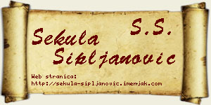 Sekula Sipljanović vizit kartica